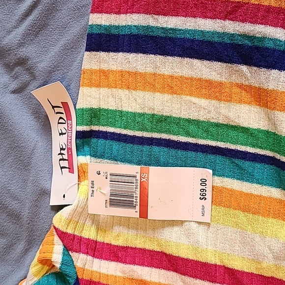 Edit by Seventeen Juniors bodycon striped maxi dress XS cold shoulder NWT - Picture 5 of 10